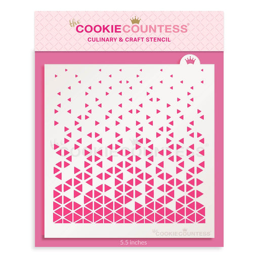 The Cookie Countess Stencil Falling Triangles Pattern Stencil