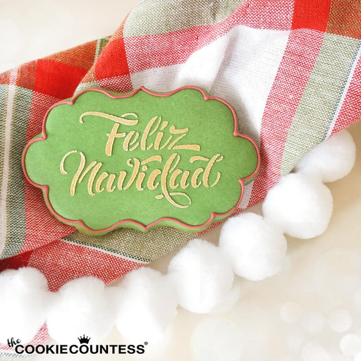 The Cookie Countess Stencil Feliz Navidad Stencil