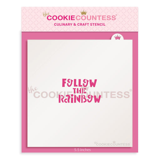 The Cookie Countess Stencil Follow The Rainbow Stencil