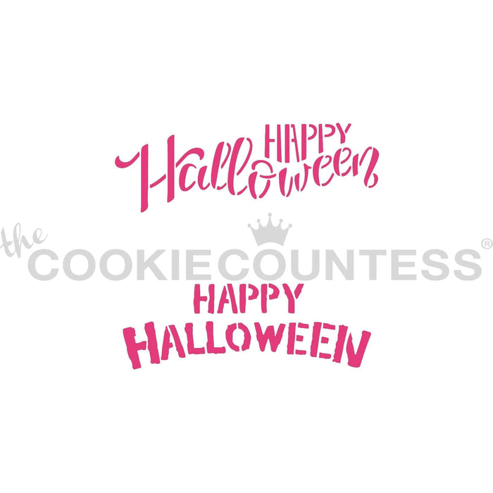 The Cookie Countess Stencil Happy Halloween 2 Fonts Stencil