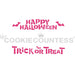 The Cookie Countess Stencil Happy Halloween, Trick or Treat Cookie Stick Stencil