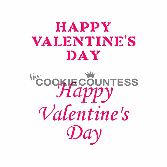 The Cookie Countess Stencil Happy Valentine's Day Stencil