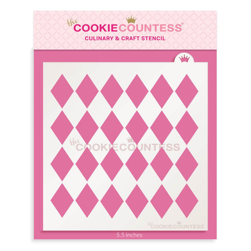 The Cookie Countess Stencil Harlequin Pattern Stencil