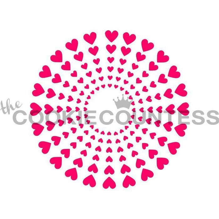 The Cookie Countess Stencil Heart Burst Stencil
