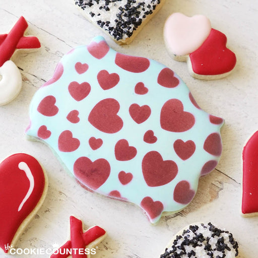 The Cookie Countess Stencil Heart Confetti Pattern Stencil