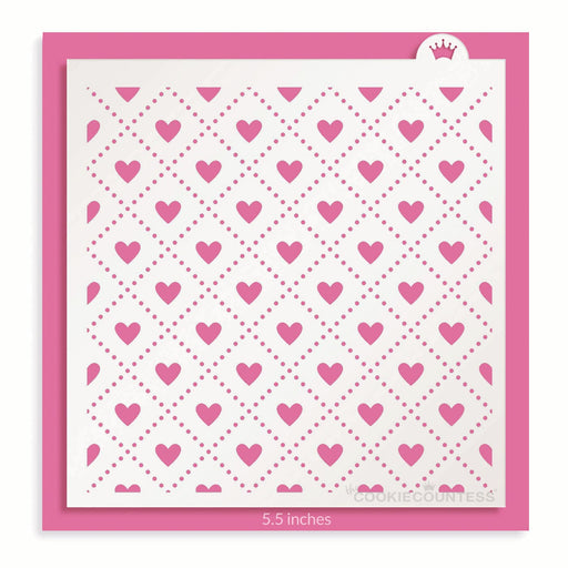The Cookie Countess Stencil Heart Quilted Pattern Stencil