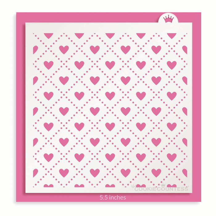 The Cookie Countess Stencil Heart Quilted Pattern Stencil