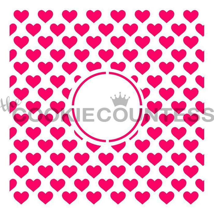 The Cookie Countess Stencil Hearts Monogram Stencil