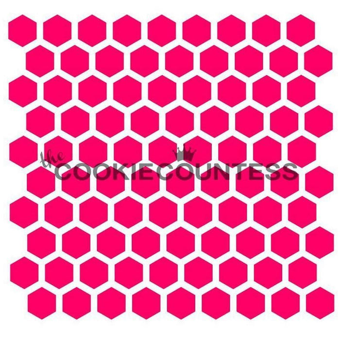 Honeycomb Pattern Stencil  Hexagon Cookie Stencil - bakeartstencils