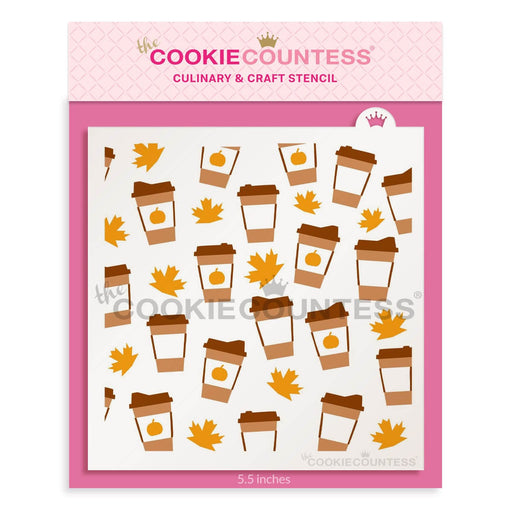 The Cookie Countess Stencil Latte Cups 3 Piece Stencil Set