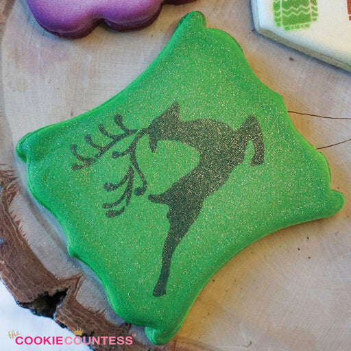 The Cookie Countess Stencil Leaping Deer Stencil