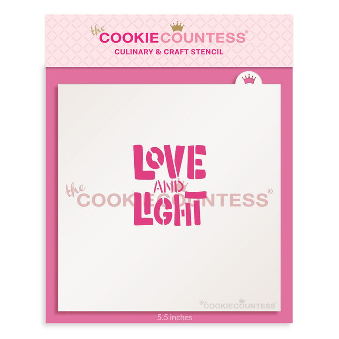 The Cookie Countess Stencil Love and Light Stencil