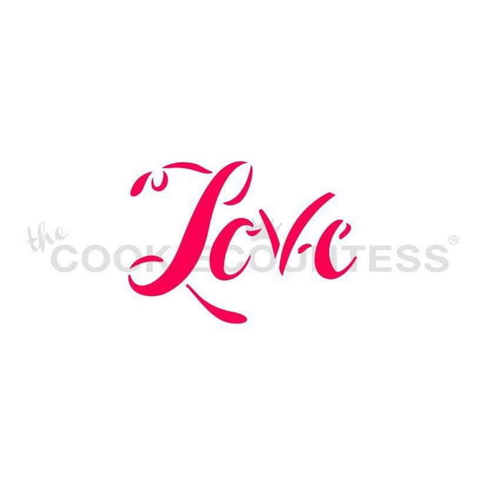 The Cookie Countess Stencil Love Script Stencil
