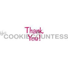 The Cookie Countess Stencil Macaron / Mini Stencil - Thank You