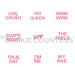 The Cookie Countess Stencil Modern Conversation Hearts Mini 1" Sayings Stencil