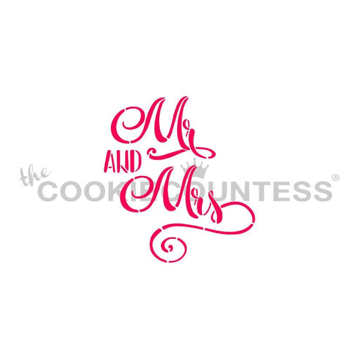 The Cookie Countess Stencil Mr & Mrs Handwritten Stencil