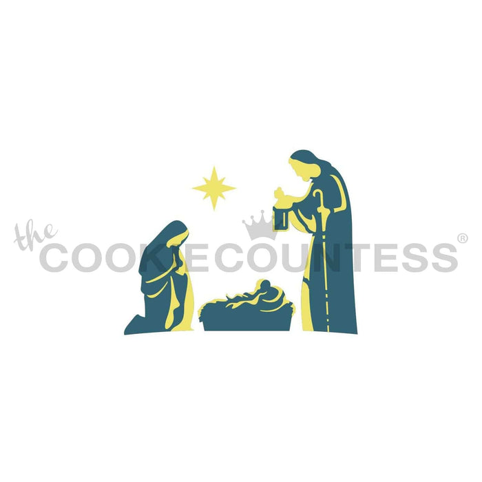 The Cookie Countess Stencil Nativity 2 Piece Stencil Set