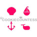 The Cookie Countess Stencil Nautical 4-some Stencil