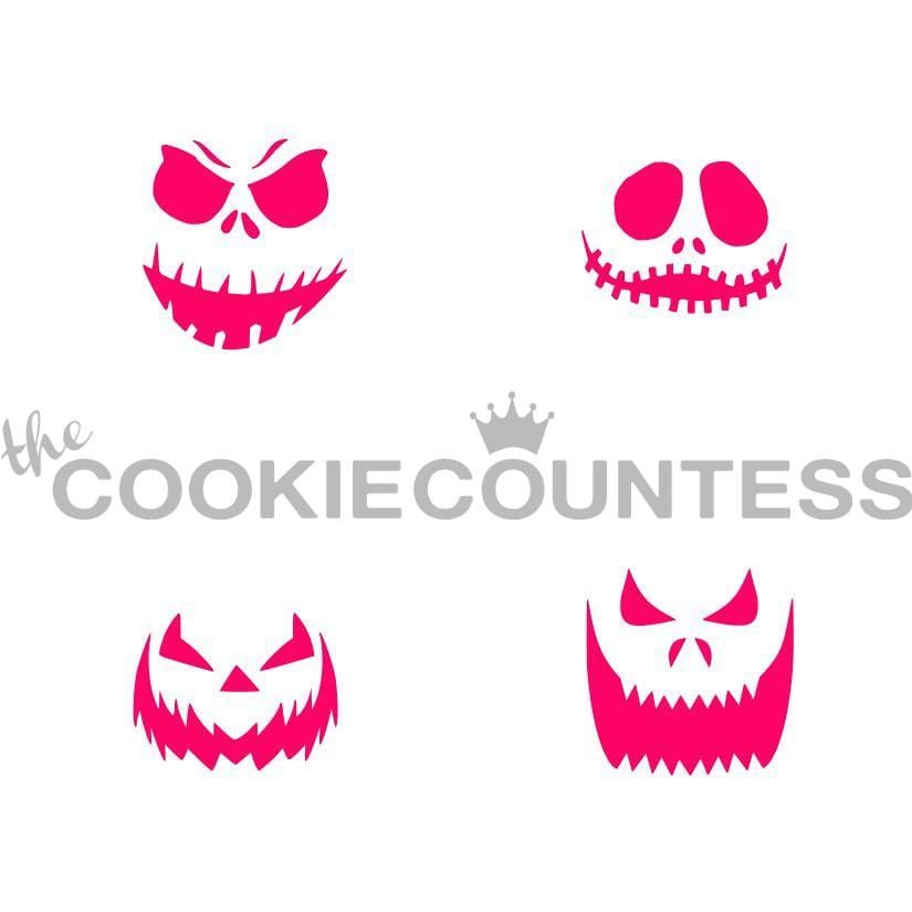 Pumpkin Faces Easy Cookie Stencil — The Cookie Countess