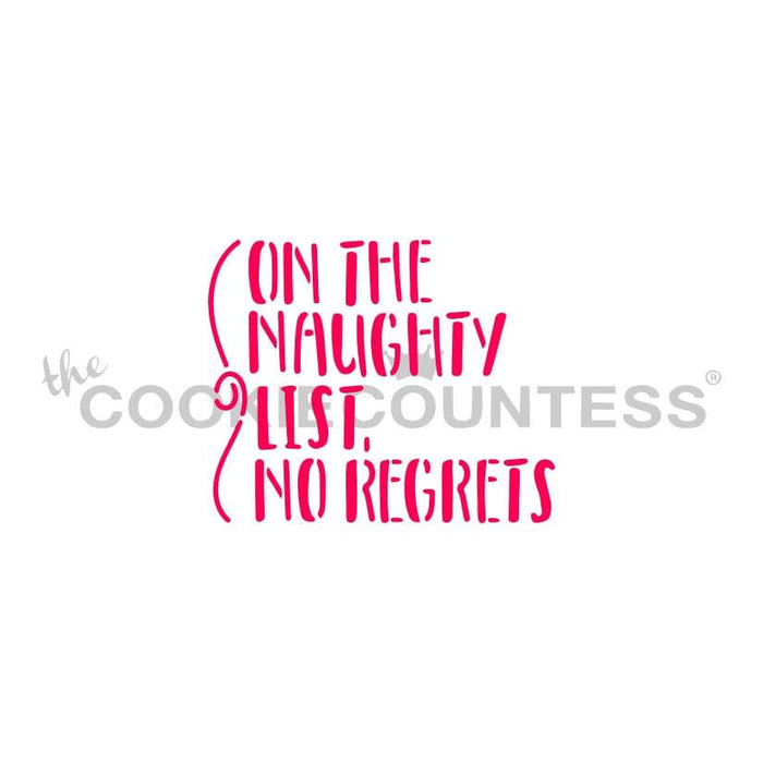The Cookie Countess Stencil On the Naughty List Stencil