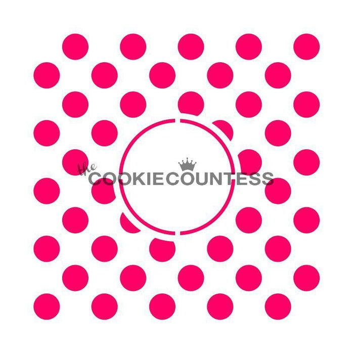 The Cookie Countess Stencil Polka dots Monogram Stencil