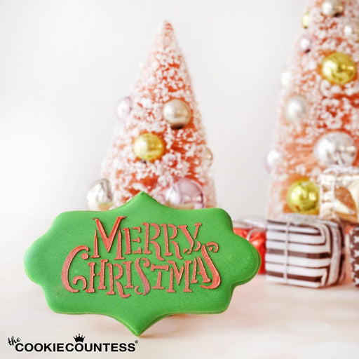 The Cookie Countess Stencil Quirky Merry Christmas Stencil