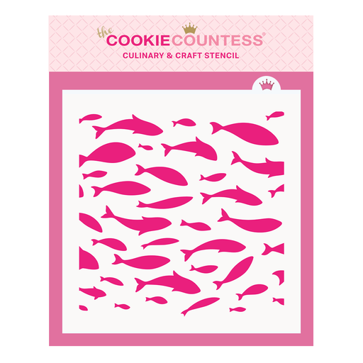 The Cookie Countess Stencil School of Fish Stencil