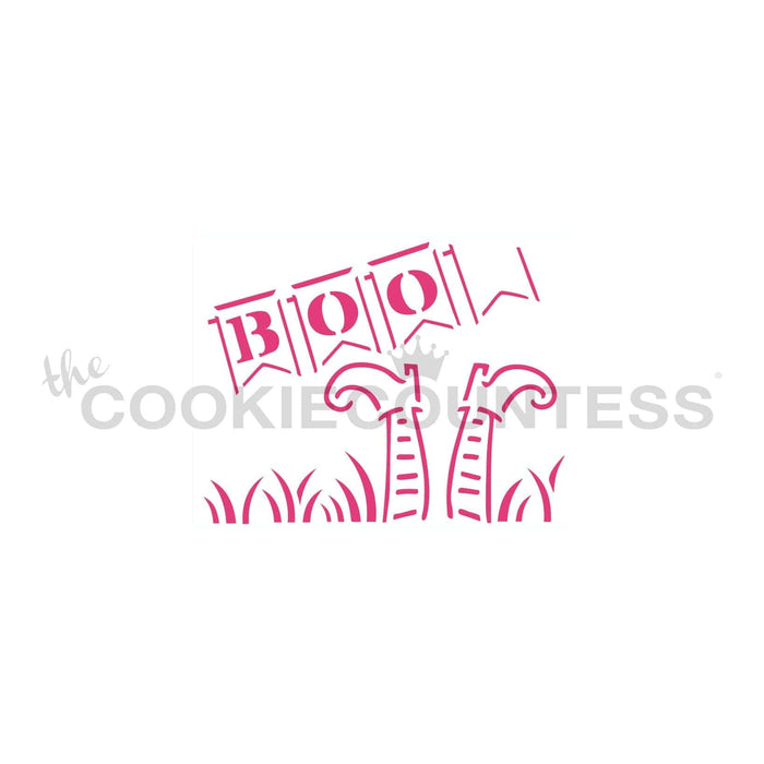 The Cookie Countess Stencil Spooky Shack - 4 Piece Stencil