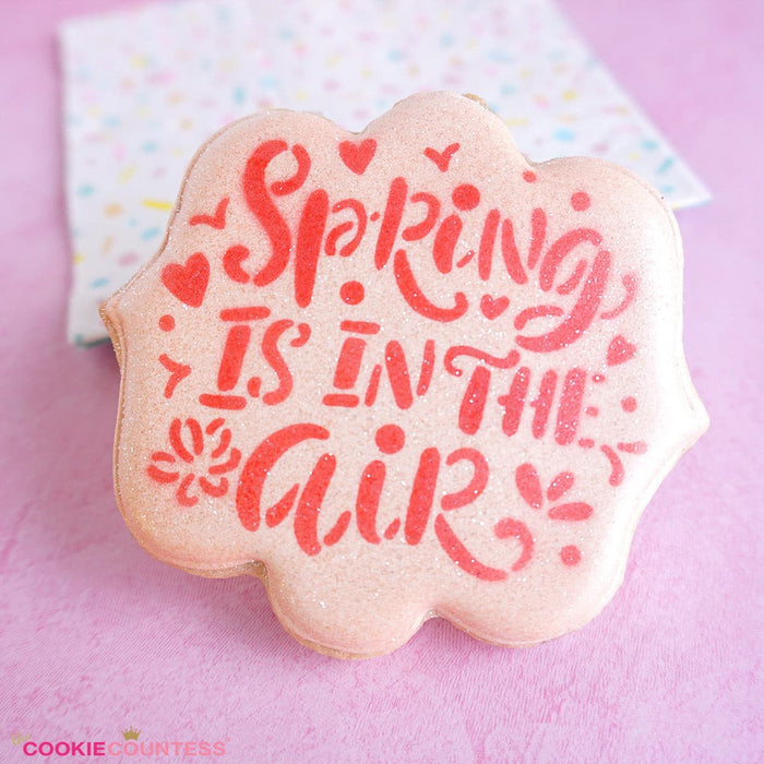 The Cookie Countess Stencil Spring is in the Air Stencil