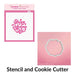 The Cookie Countess Stencil Stencil and Cutter Happy Valentines Day Calligraphy Stencil