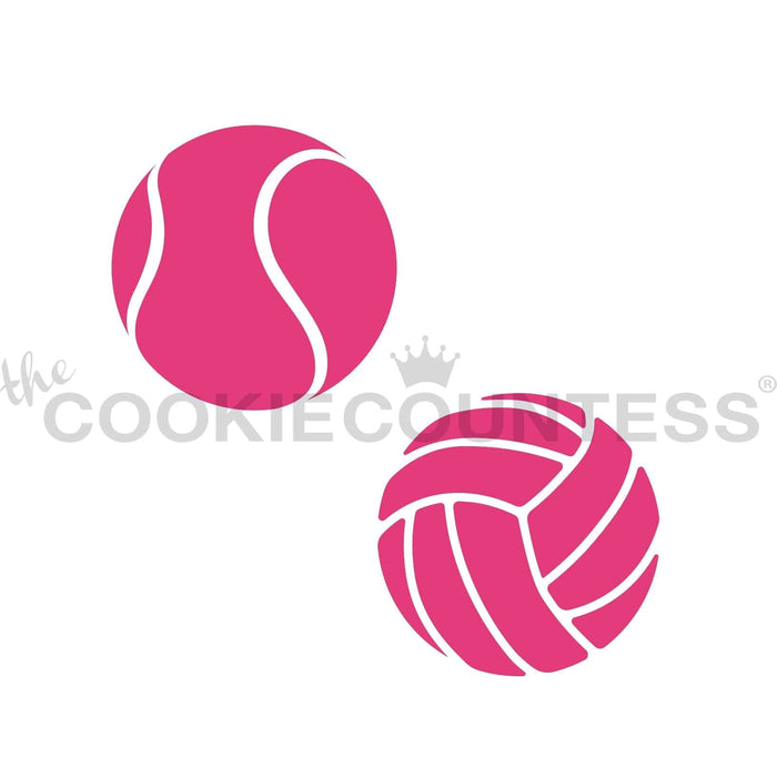 The Cookie Countess Stencil Tennis and Volleyball Stencil