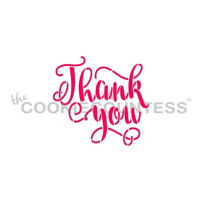The Cookie Countess Stencil Thank You Lettering Stencil
