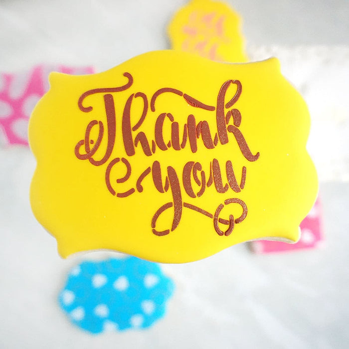The Cookie Countess Stencil Thank You Lettering Stencil