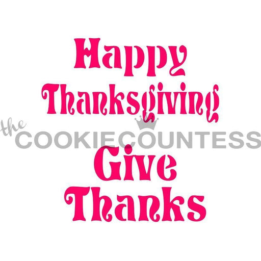 The Cookie Countess Stencil Thanksgiving Phrases Stencil