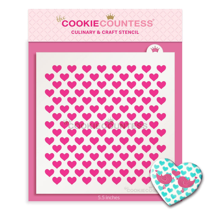 The Cookie Countess Stencil Tiny Hearts Pattern Stencil