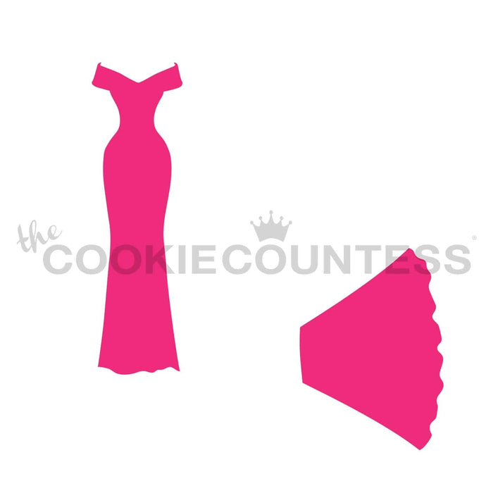 The Cookie Countess Stencil Wedding Dress Maker - 3 Piece Stencil