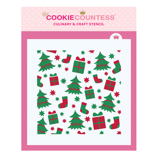 The Cookie Countess Stencil Winter Pattern 2 Pc Stencil set