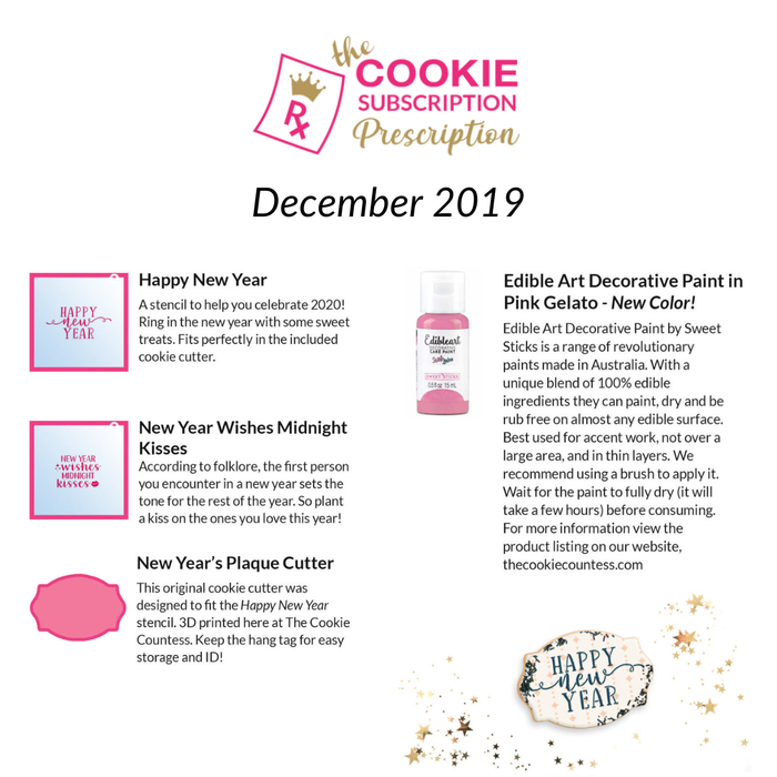 The Cookie Countess Subscription Box December 2019 Cookie Subscription Prescription Box