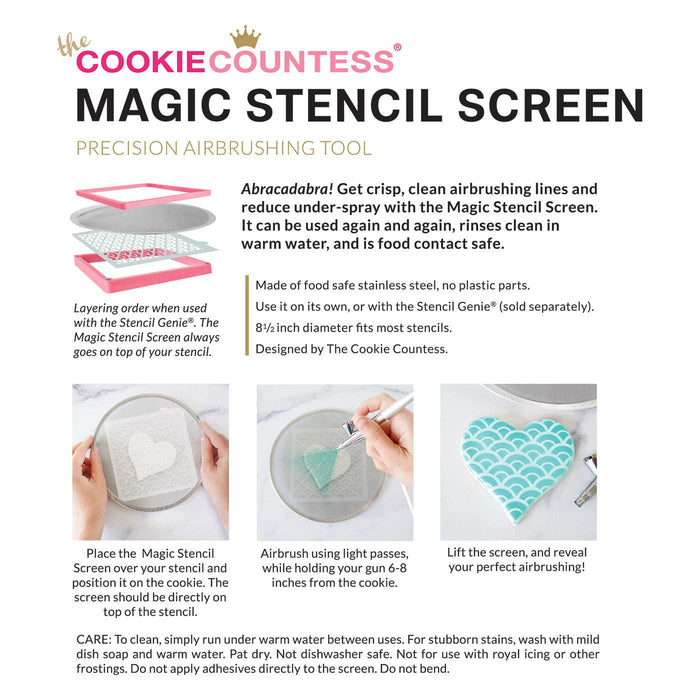 Sweet Stencil Holder Silk Screen Kit for Cookie Decorating