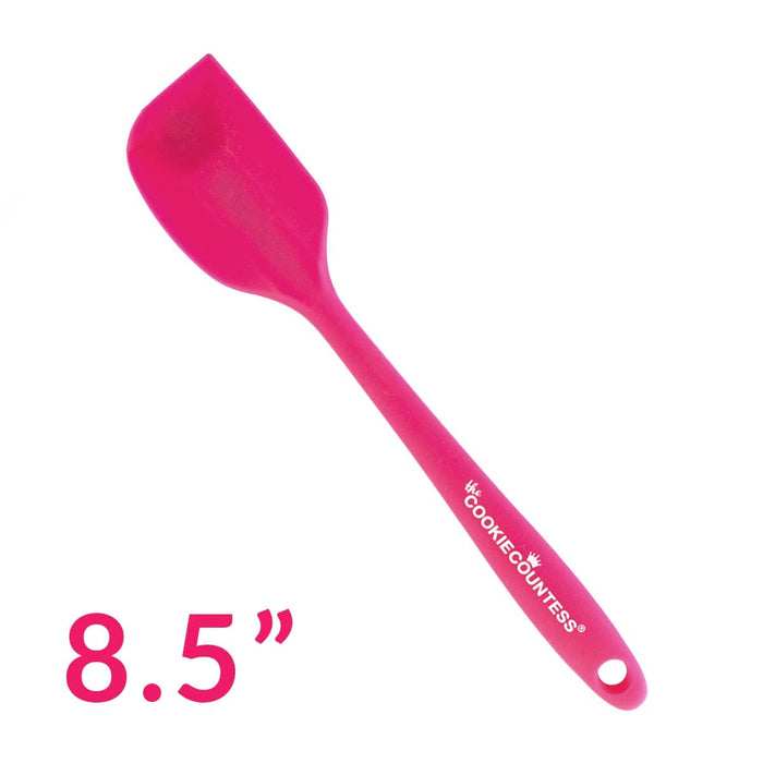 The Cookie Countess Supplies Pink Small 8.5" Metal Core Silicone Spatula
