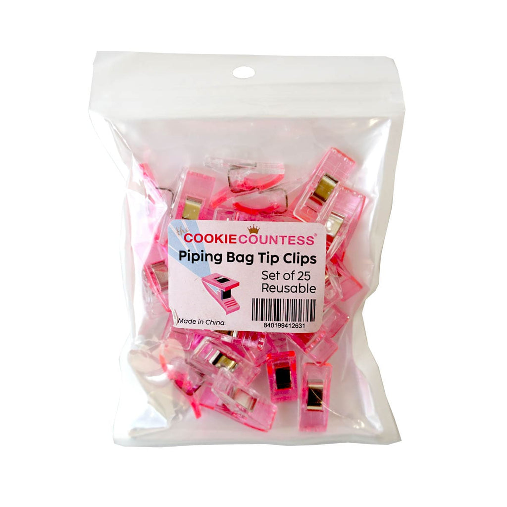 Piping Bag Tip Clips - Keep your bags closed! Pack of 25
