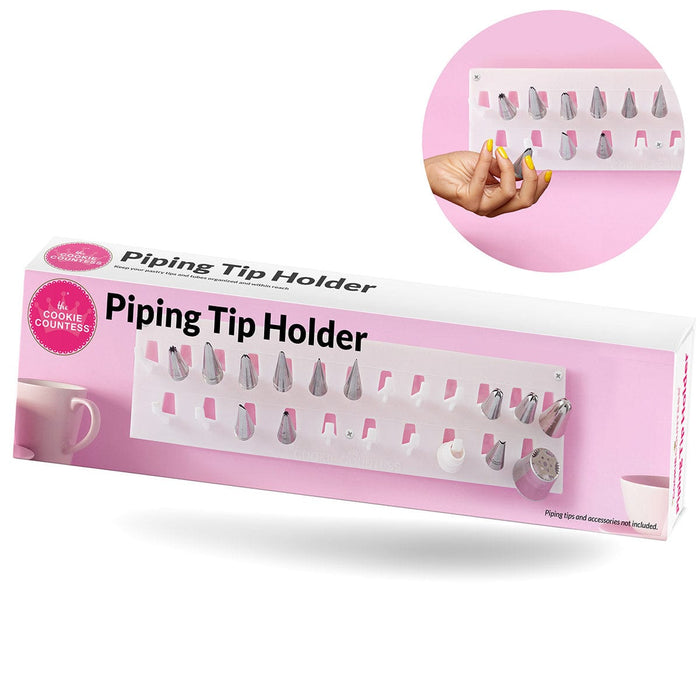 The Cookie Countess Wall Mounted Piping Tip Holder Organizer