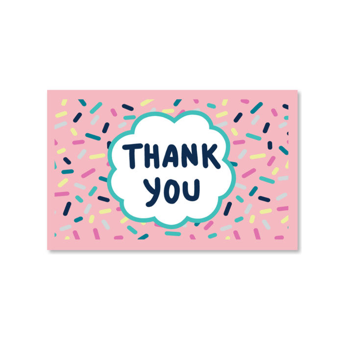 The Cookie Countess Thank you Post card- Pink sprinkles (pack of 20)