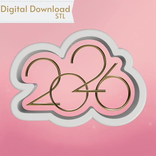 Thin 2026 Cookie Cutter STL - The Cookie Countess