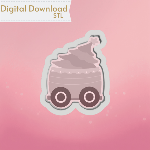 Tree Train Car Cookie Cutter STL - The Cookie Countess