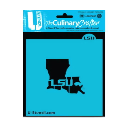 U Stencil Stencil College Stencil - Louisiana State LSU with State Outline