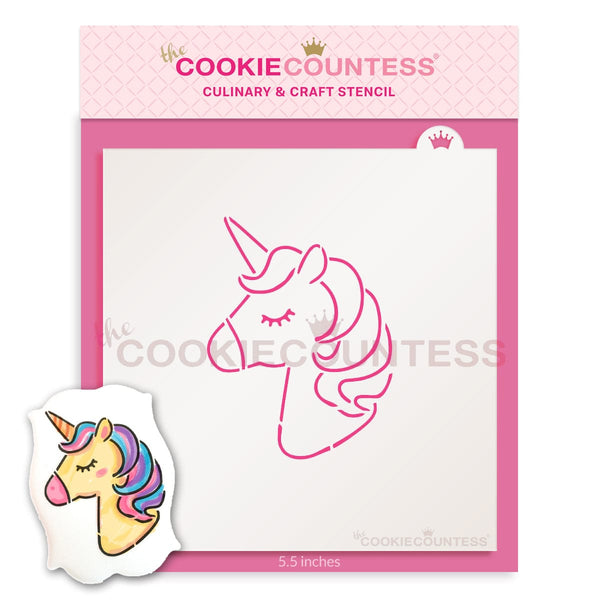 Unicorn Head Stencil For Wall Art & Crafts – Reusable Mylar Stencil In Small & Large Sizes