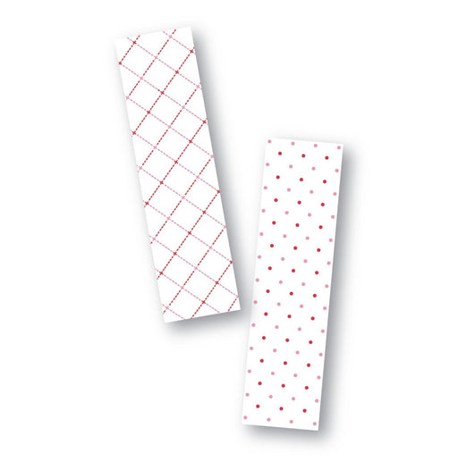Valentines Crisscross and Dots Cookie Backer - Food Safe, Double Sided 2" x 7.5" - The Cookie Countess