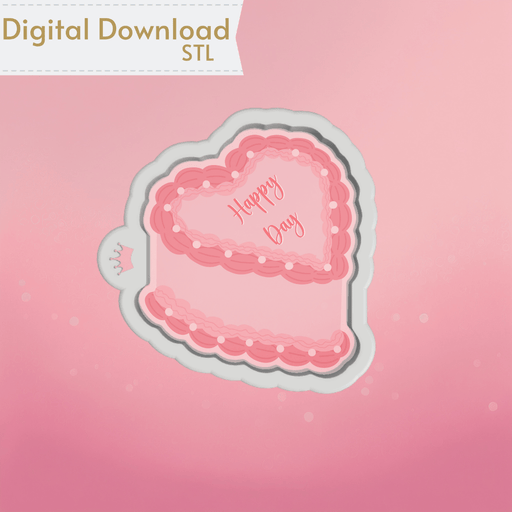 Vintage Cake Cookie Cutter STL - The Cookie Countess